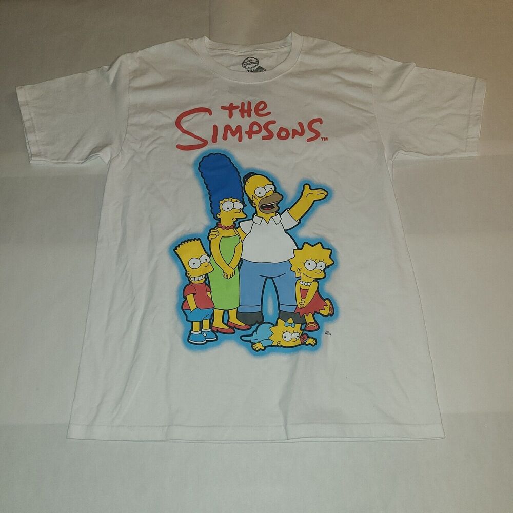 The Simpsons Family White T-Shirt Size Medium